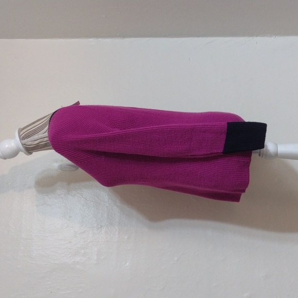 Talbots Purple Tipped V-neck Pullover Ribbed Knit Sweater Size M NWT - Picture 3 of 9